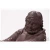 Image 3 : Two Oriental fired clay figures including 9" figure with dragon guardian and 6 1/2" Buddha type