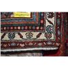 Image 2 : 100% handmade Hamdan Iranian wool area carpet with center medallion, red background, stylized floral