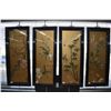 Image 1 : Four framed Oriental shadowboxed stone pictures in black lacquered frames, each measuring approximat