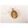 Image 2 : 18kt yellow gold, diamond and opal pendant set with 5.40ct cabochon white opal gemstone and .72ct of