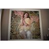 Image 2 : Two framed prints including 45" X 35" nude and a young woman with flowers print 29" X 29". Note: No 