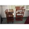 Image 1 : Two semi contemporary book shelves, one rotating and one with lectern top