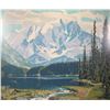 Image 2 : Framed silkscreen print "Emerald Lake, Yoho Park" by artist Alan Caswell Collier, overall dimensions