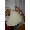 Image 2 : Mid century modern teak floor lamp with woven slightly distressed shade