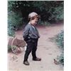 Image 2 : Framed print " The Young Biologist" by artist Paul Peel, overall dimensions 28" X 24"