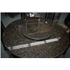 Image 2 : 50" diameter granite table on octagonal granite base with 25" matching lazy Susan plus six black lac