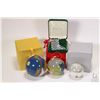 Image 2 : Two trays of Christmas ornaments including glass balls, boxed ornaments, Waterford crystal ornament 