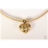 Image 1 : Ladies 18kt yellow gold 17" necklace with an 18kt yellow gold puff style heart pendant. Retail repla