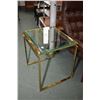 Image 3 : Three brass and bevelled glass side tables including two matching and one complimenting