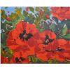 Image 2 : Framed acrylic on canvas painting labelled and titled on verso Oriental Poppies '09 by German born a