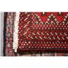 Image 2 : 100% Iranian wool scatter rug with red background, geometric pattern and highlights of cream etc. 24