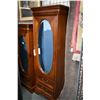 Image 1 : Two drawer single door chiffarobe made by Lexington with oval bevelled mirror, 68" in height, matche