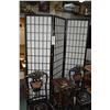 Image 1 : Rice paper style three panel room divider, each panel is 17" wide