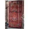 Image 1 : 100% Iranian Zanjan wool area carpet with center medallion, red background and highlights of soft pu