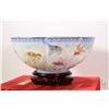 Image 2 : Fine Chinese egg shell porcelain 11" diameter bowl hand painted with fish motif, includes fitted box