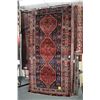 Image 1 : 100% Iranian Saveh wool area carpet with triple medallion, stylized animals, navy background and hig