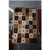 Image 1 : Modern Olefine heat set area carpet in tile black, taupe and cream tile design 47" X 71"