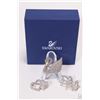 Image 1 : Three Swarovski crystal brooches including swan, three leaf brooch and a double heart brooch