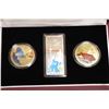 Image 4 : Box coin set including 1998 Lunar Year of the Tiger $15, .925 silver coin with 24 karat gold cameo a