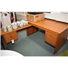 Image 1 : Mid century teak single pedestal office desk with three drawer run off made by Domino Mobler Denmark