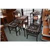 Image 1 : Pair of heavily inlaid rosewood Oriental side chairs plus an inlaid two tier side table