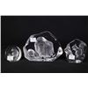 Image 1 : Three Mats Jonasson lead crystal wildlife sculptures including 5" limited edition water buffalo 893/