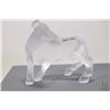 Image 2 : Lalique "Bull Vuelta" satin-finished crystal bull figure 5" in length. Sculpted by Marie-Claude for 