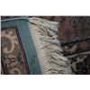 Image 3 : Large wool blend area carpet with center medallion, floral and foliage design in shades of blue, tau