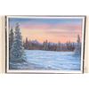 Image 2 : Three framed original paintings including acrylic on massonite of a wintry lake and mountain by arti