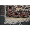 Image 2 : Wool blend carpet runner with floral design, taupe background and highlights of blue, green, cream e