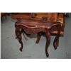 Image 1 : Semi contemporary Victorian style flat to the wall console table with scroll feet and carved skirt 3