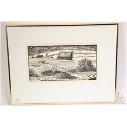 Three framed limited edition prints including "Alberta Dustbowl" pencil signed by artist M. Shelton 