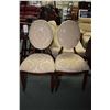 Image 1 : Two matched modern cameo back brocade upholstered side chairs