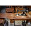 Image 2 : Singer treadle sewing machine in walnut cabinet note with some missing veneer