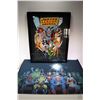 Image 1 : Framed Justice League of American poster and unframed Justice League silk style poster