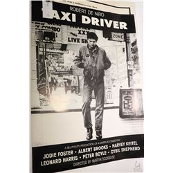 Selection of cinema collectibles including Robert De Niro "Taxi Driver" poster, " Rocky" poster, pac