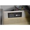 Image 2 : Modern leather top two drawer writing desk with twist metal accents made by Lane and a slat back ope
