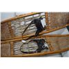 Image 2 : Pair of vintage snow shoes with leather bindings, 52" in length