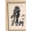 Image 2 : Two framed Inuit prints including titled "Mother and Son" and " A Hunter and His Dogs", both signed 