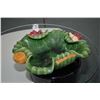Image 2 : Glazed pottery lily pad with frog 26" in length and a lily pad with flower. Note: No Shipping. Local