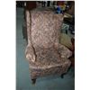 Image 1 : Vintage upholstered wing back chair