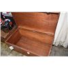 Image 2 : Antique all wood hinged lid chest with hand hammered hardware