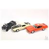 Image 1 : Three 1:18 scale vehicles including 1969 Pontiac GTO Judge, 1969 Ford Mustang and a Kubelwagen milit