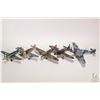 Image 1 : Five die cast 1:48 scale Military model airplanes including B-190 Messerschmit with COA, Spitfire, F