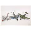Image 1 : Three 1:48 scale die cast military jets including F-86 Sabre, Mig 15 Fagot and a Messerschmitt 262
