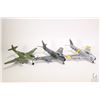 Image 1 : Three die cast 1:48 scale military jets including two F-86 Sabres and a Messerschmitt 262