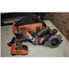 Image 1 : Rigid 5" circular saw, model R3250 and a cordless driver R82237 with charger and soft case, working 