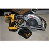 Image 1 : DeWalt cordless drill driver DC 730 with charger and a Bosch CS10 7 1/4" circular saw, both working 