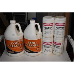 Selection of chemical cleaners for truck mount cleaning unit including four Prochem 2 lbs. container