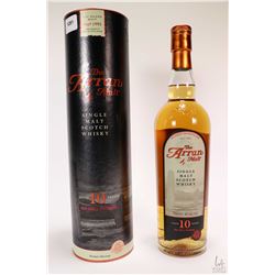 The Arran 10 yr. single malt Scotch whisky in 700ml bottle with cardboard sleeve. Note: No Shipping.